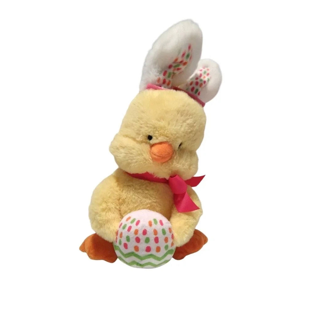 Sound‎ N Light Animatronics Easter Chick Plush Bunny Ears Polka Dot Egg 12 Inch